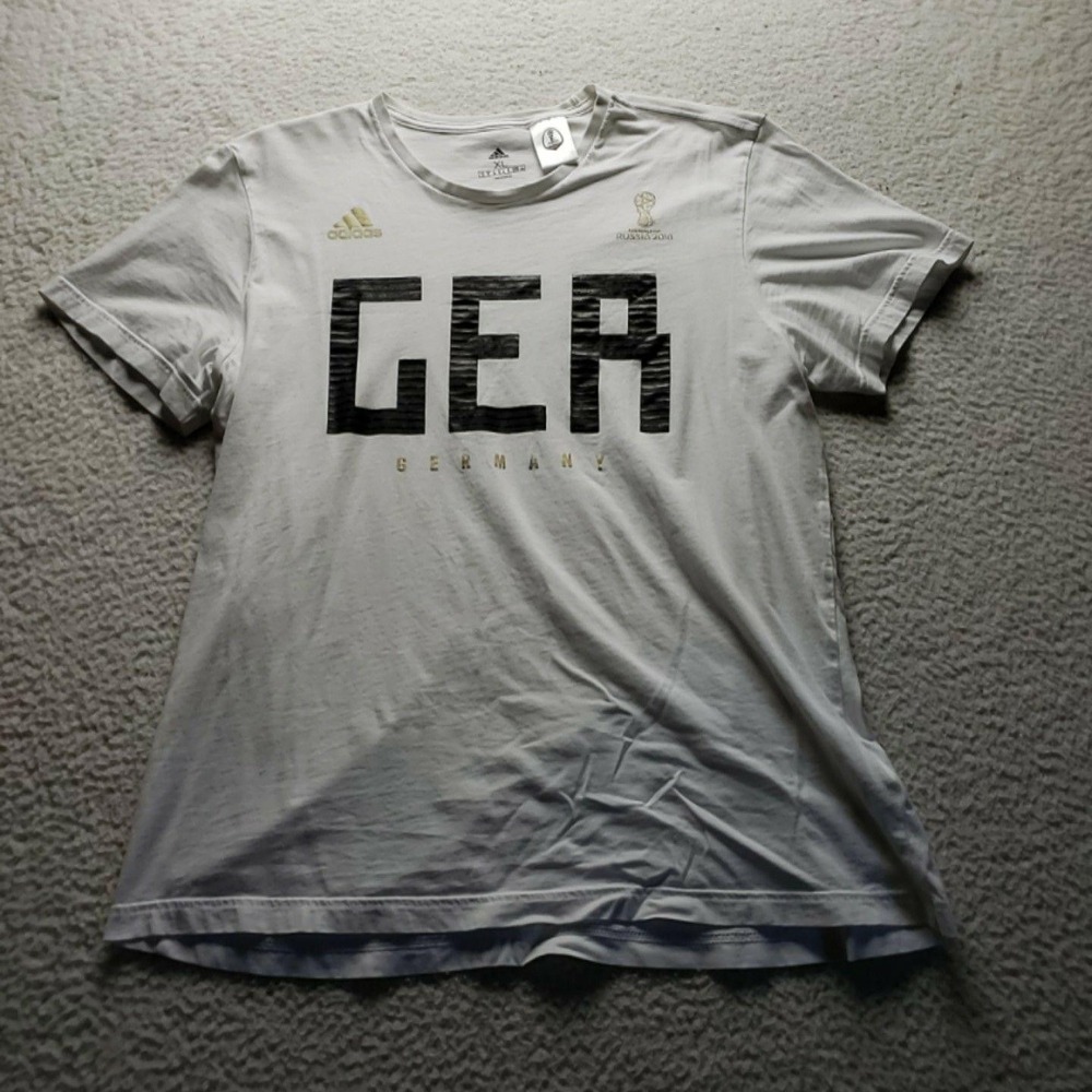 Germany Shirt Mens XL White Soccer Adidas FIFA Russia 2018 GER Tee T-Shirt